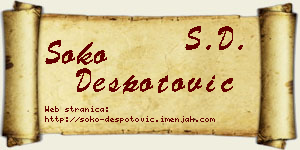Soko Despotović vizit kartica